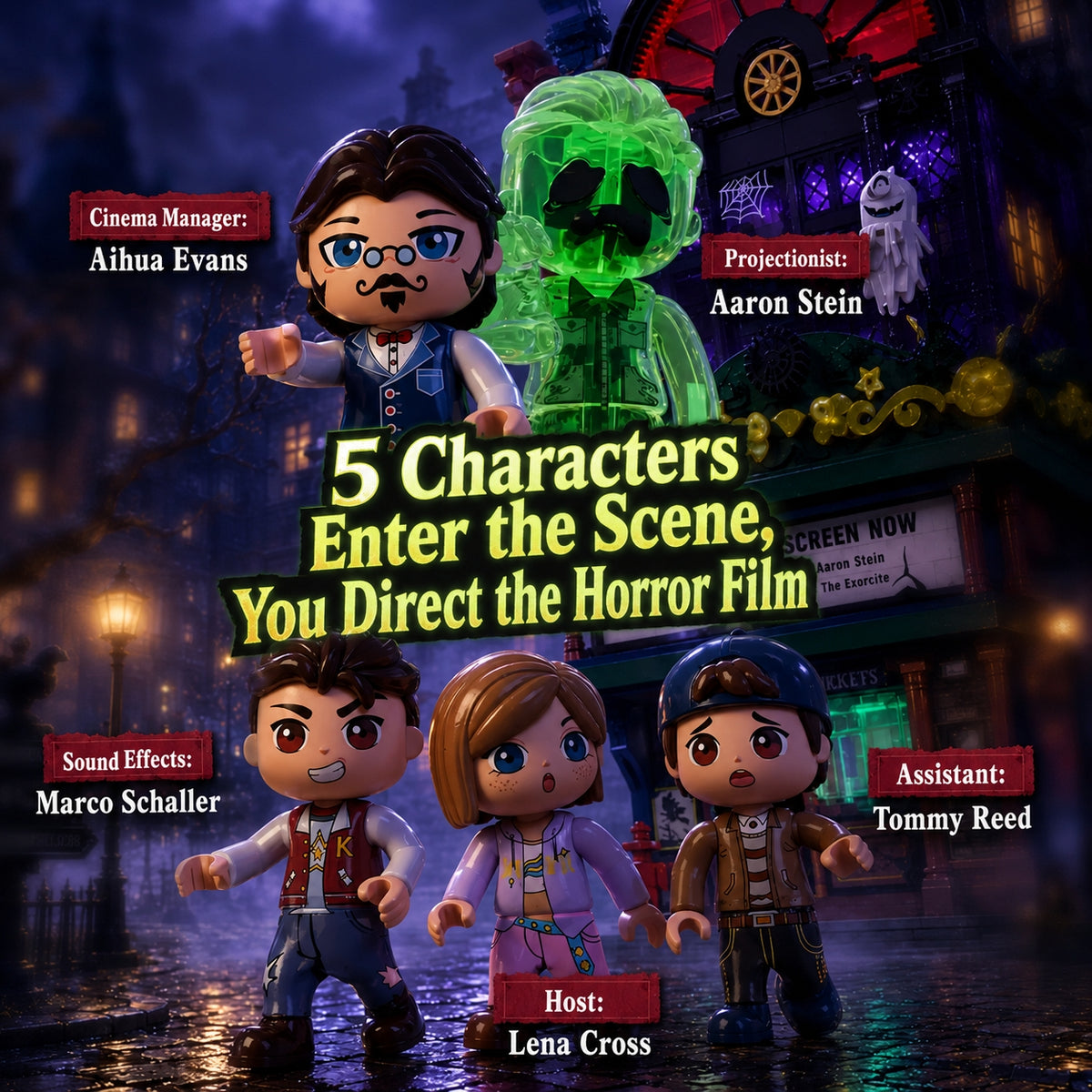 Ghost Cinema Building Block Set with LED Lights
