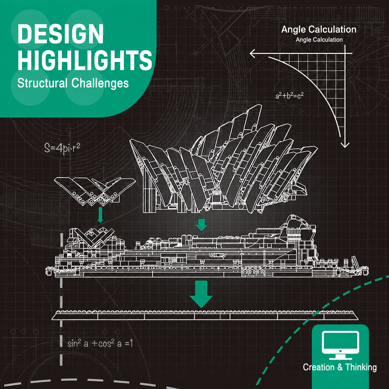 Sydney Opera House Building Blocks Model with Lights