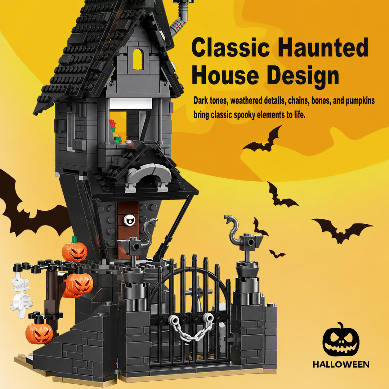 Halloween Haunted House Building Block Set