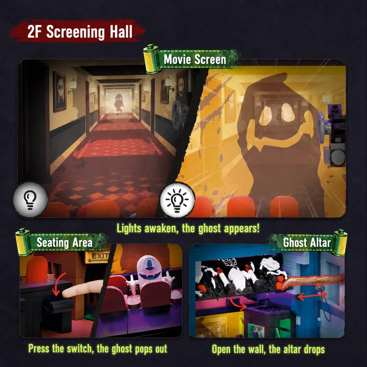 Ghost Cinema Building Block Set with LED Lights