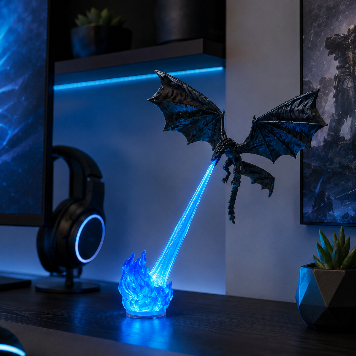Dragon Breath LED Display Lamp – Fire & Ice Fantasy Dragon Decor