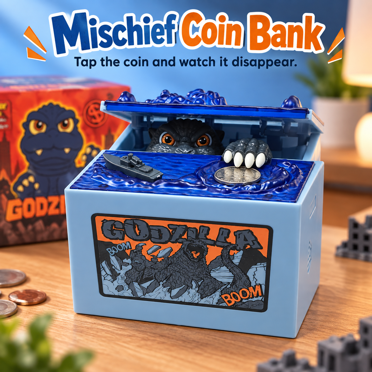 Mischief Coin Bank – Interactive Coin-Stealing Piggy Bank, Fun Gift for Kids & Families