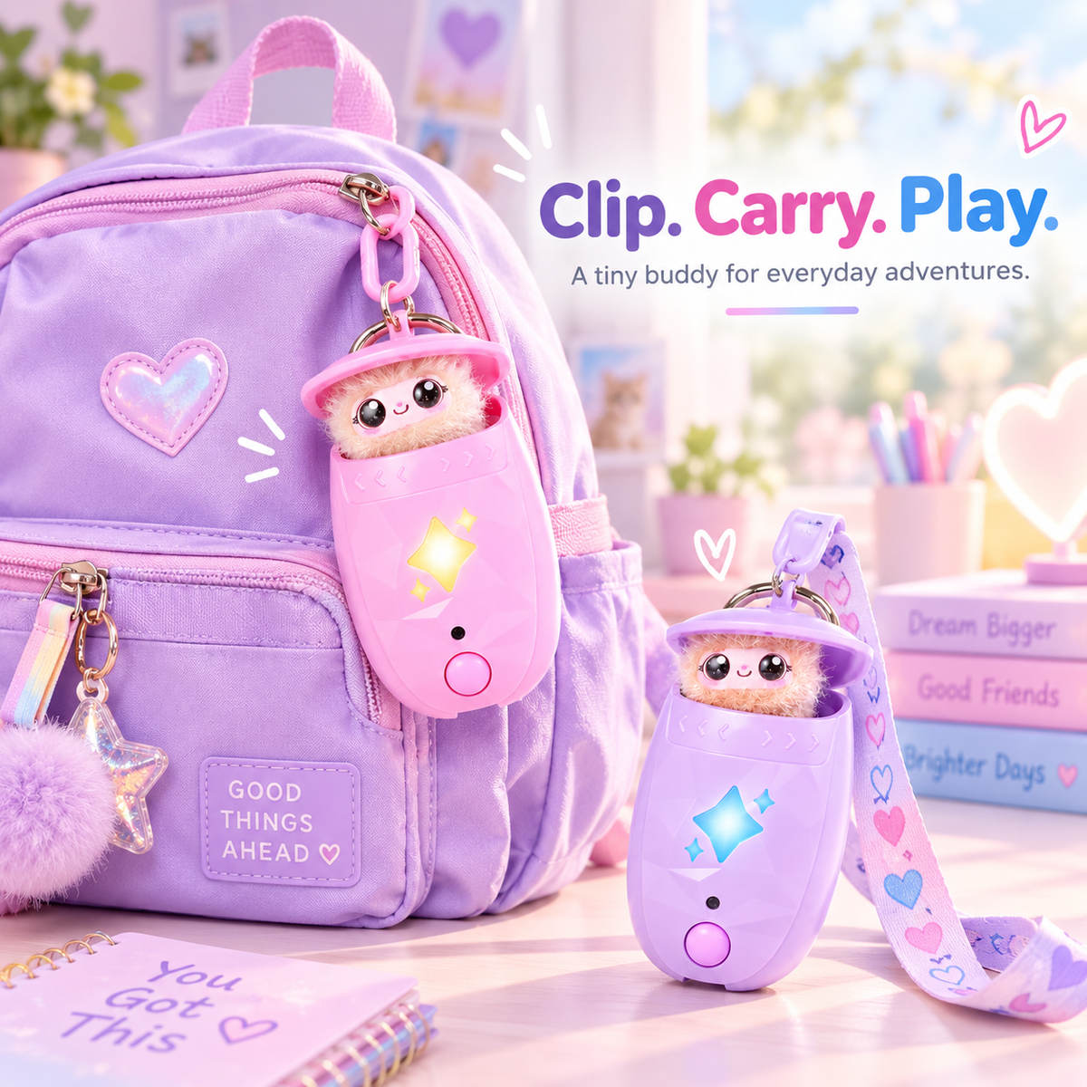 Your Tiny Pocket Buddy – Interactive Wearable Pet Toy with Lights, Sounds & Reactions