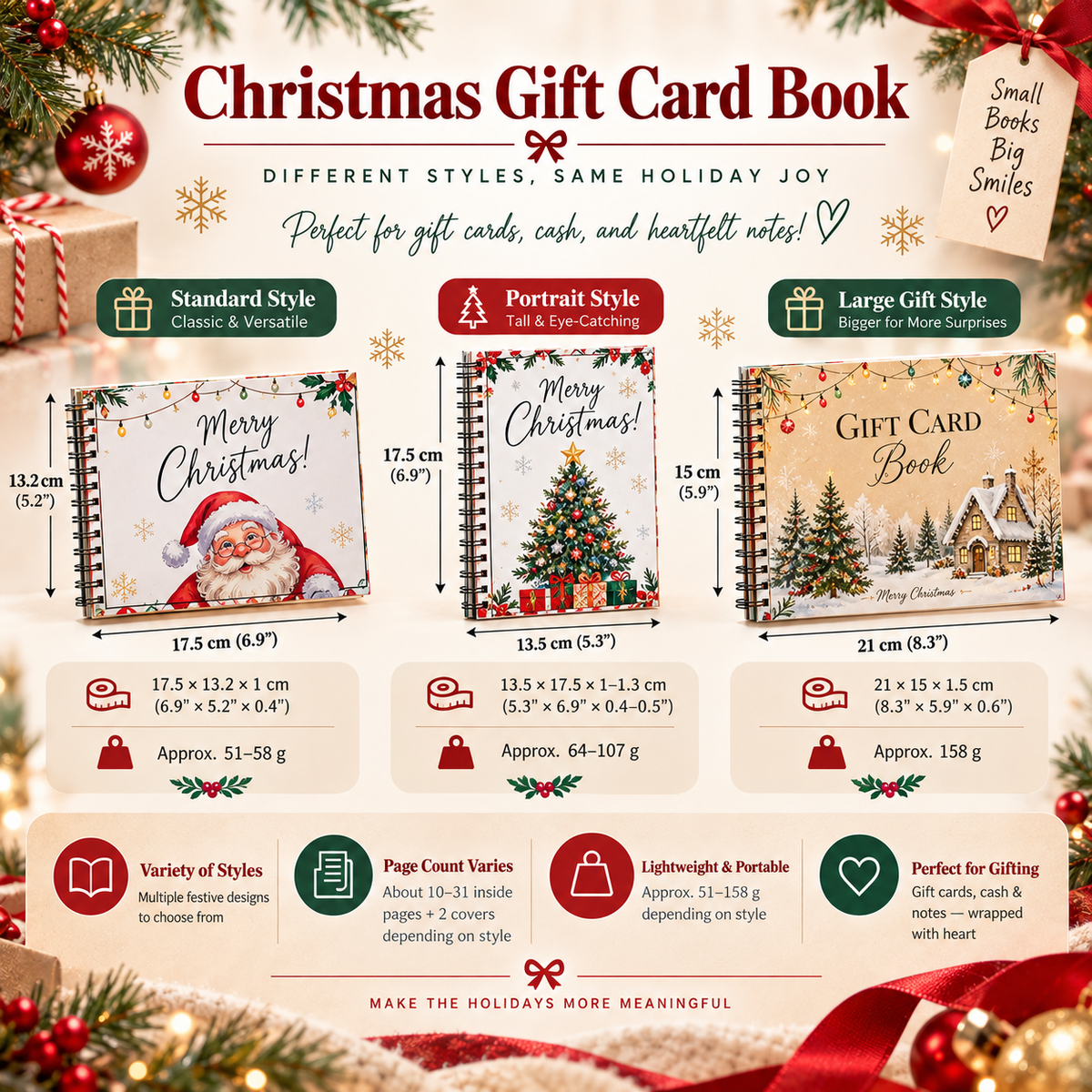 A Little Book of Christmas Surprises – Gift Card, Cash & Note Keepsake Book