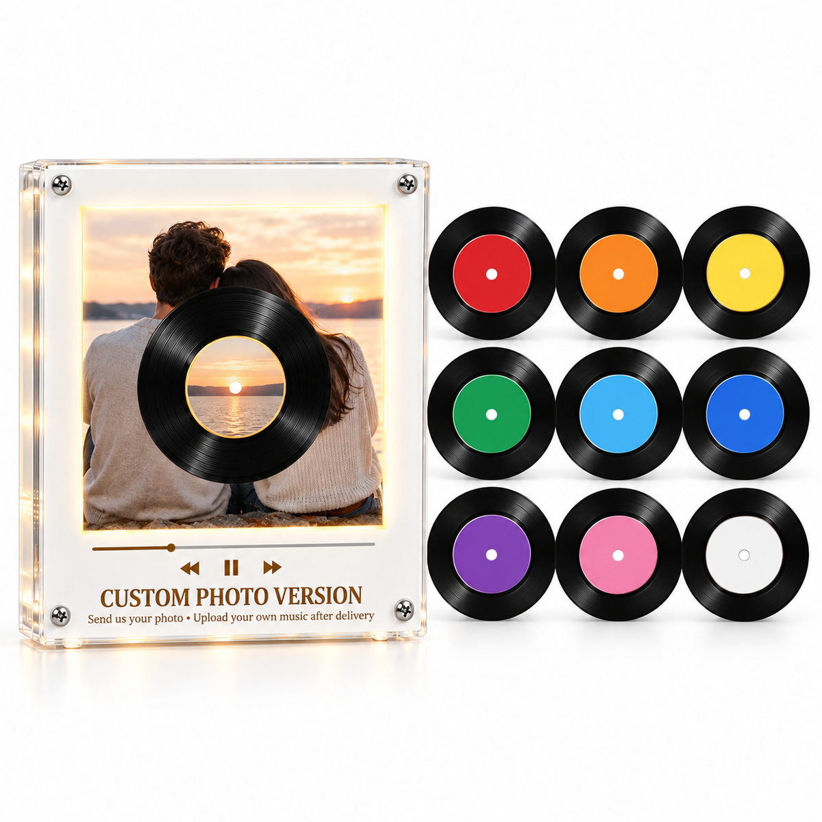 Personalized NFC Rotating Vinyl Music Frame – Turn Your Favorite Moments Into Music