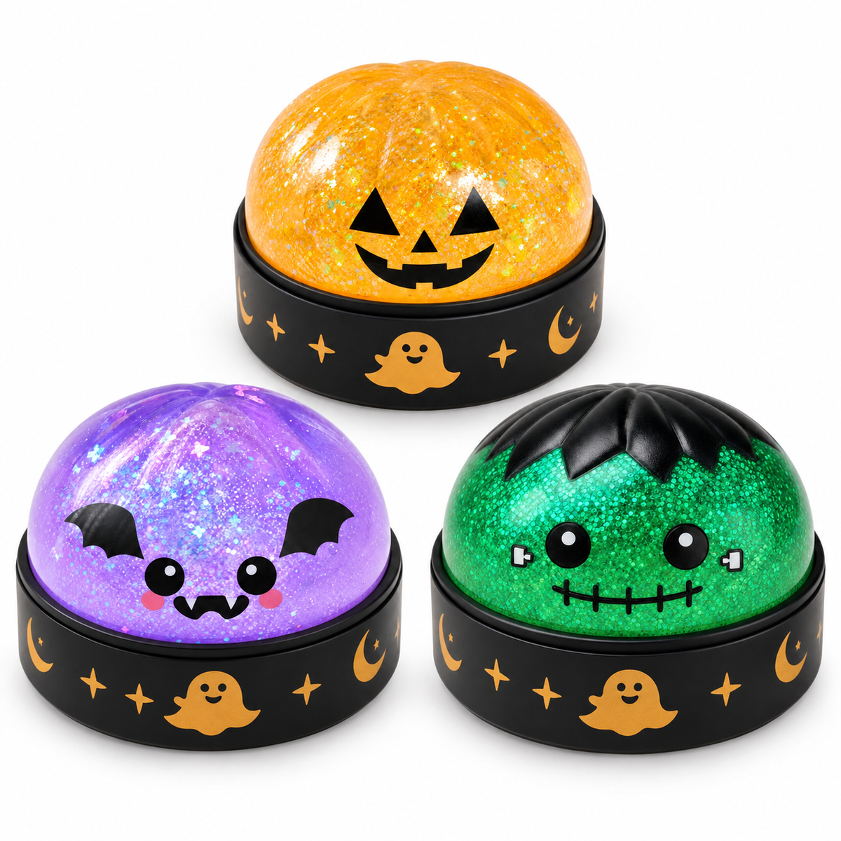 Squish the Spooks! Halloween Glitter Dome Stress-Relief Toy