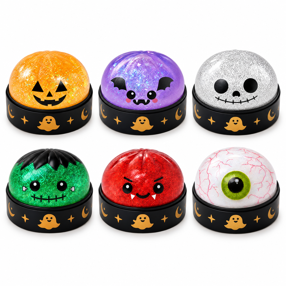 Squish the Spooks! Halloween Glitter Dome Stress-Relief Toy