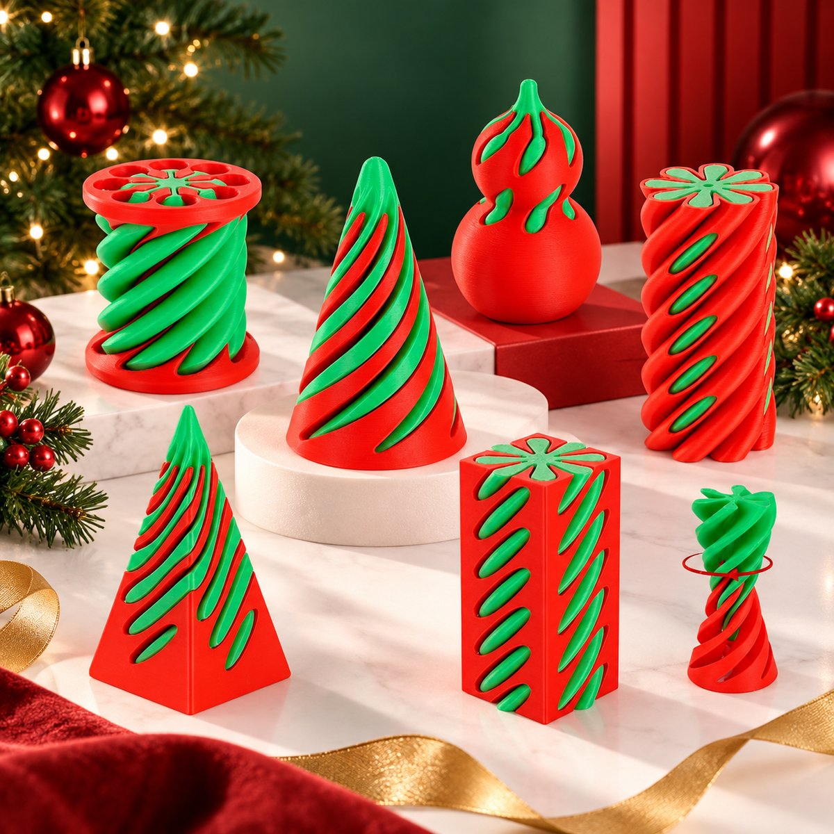 Geometric Spiral Fidget Decor – 6 Unique Shapes