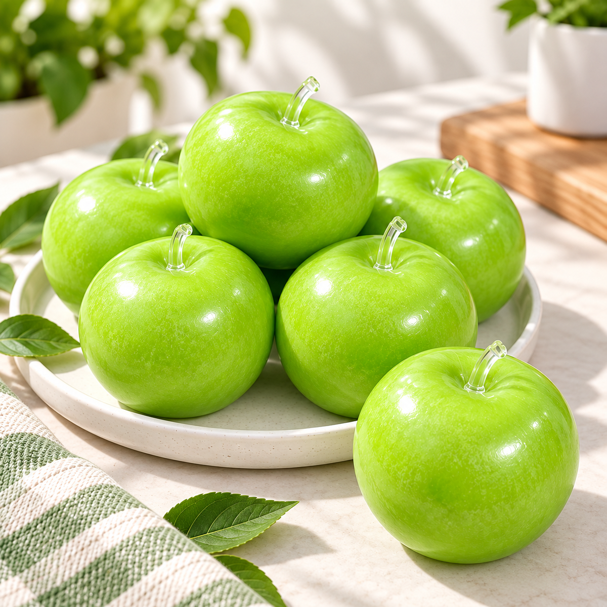 Realistic Green Apple Squishy Stress Toy – Soft Squeeze Sensory Fidget