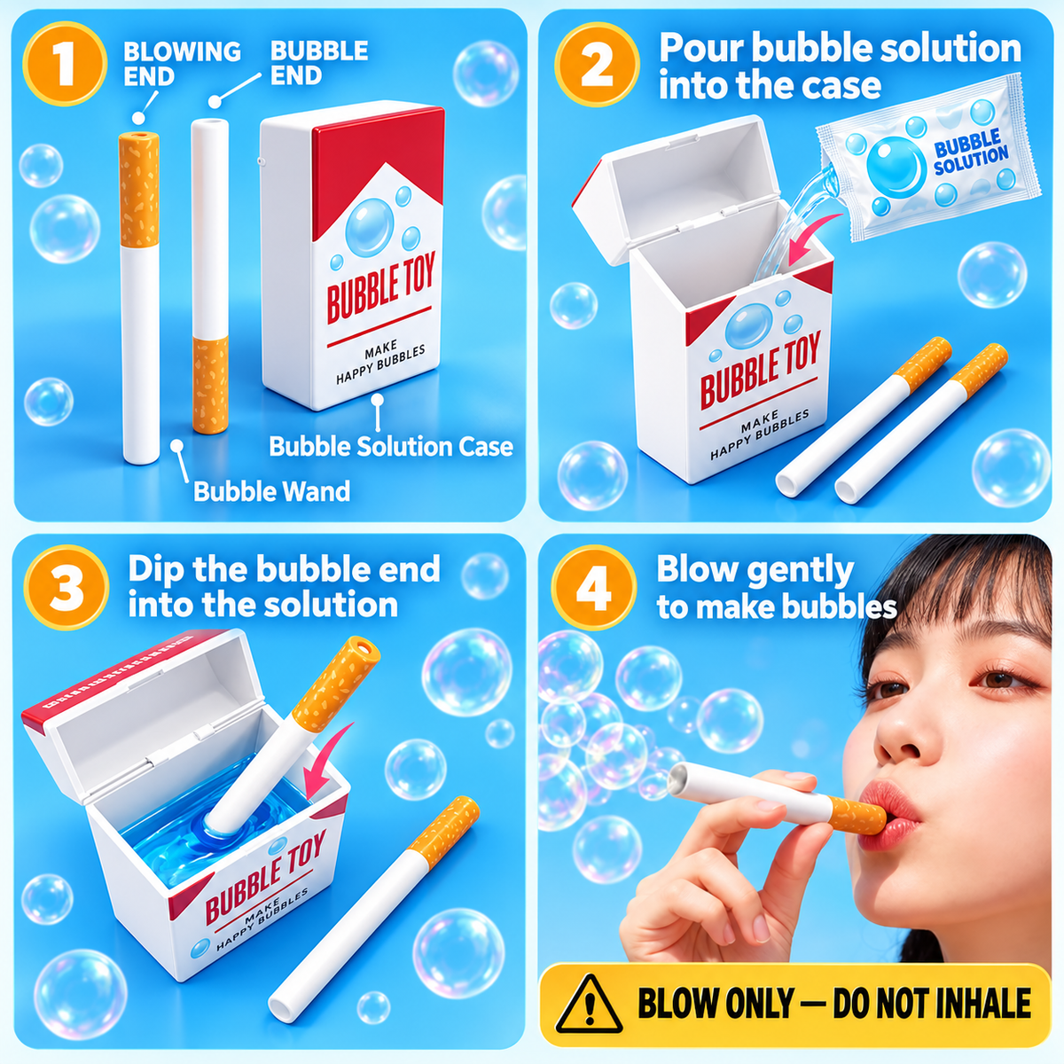 SummerWins Bubble Cigarette Stress Relief Toy – Mini Bubble Blower Party Favor
