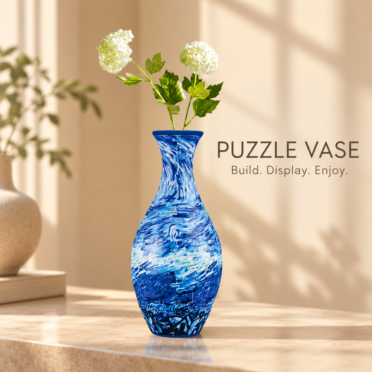 Vase Puzzle 3D DIY – Vase à Fleurs à Construire, Décoration Créative & Cadeau Original