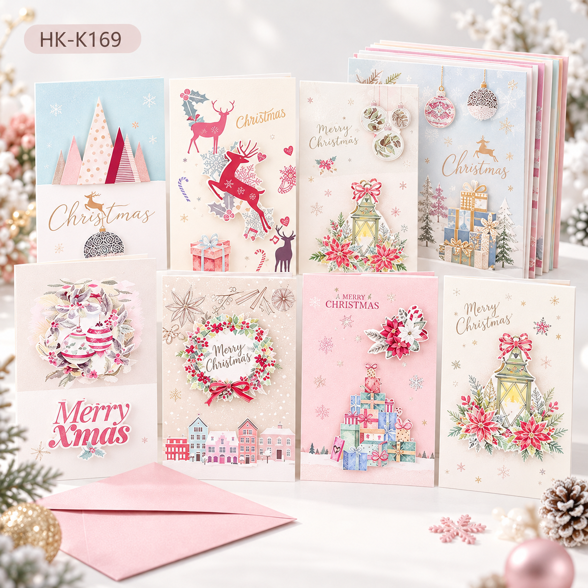 Christmas Greeting Cards Set – Designs with Envelopes | Holiday Cards for Family & Friends