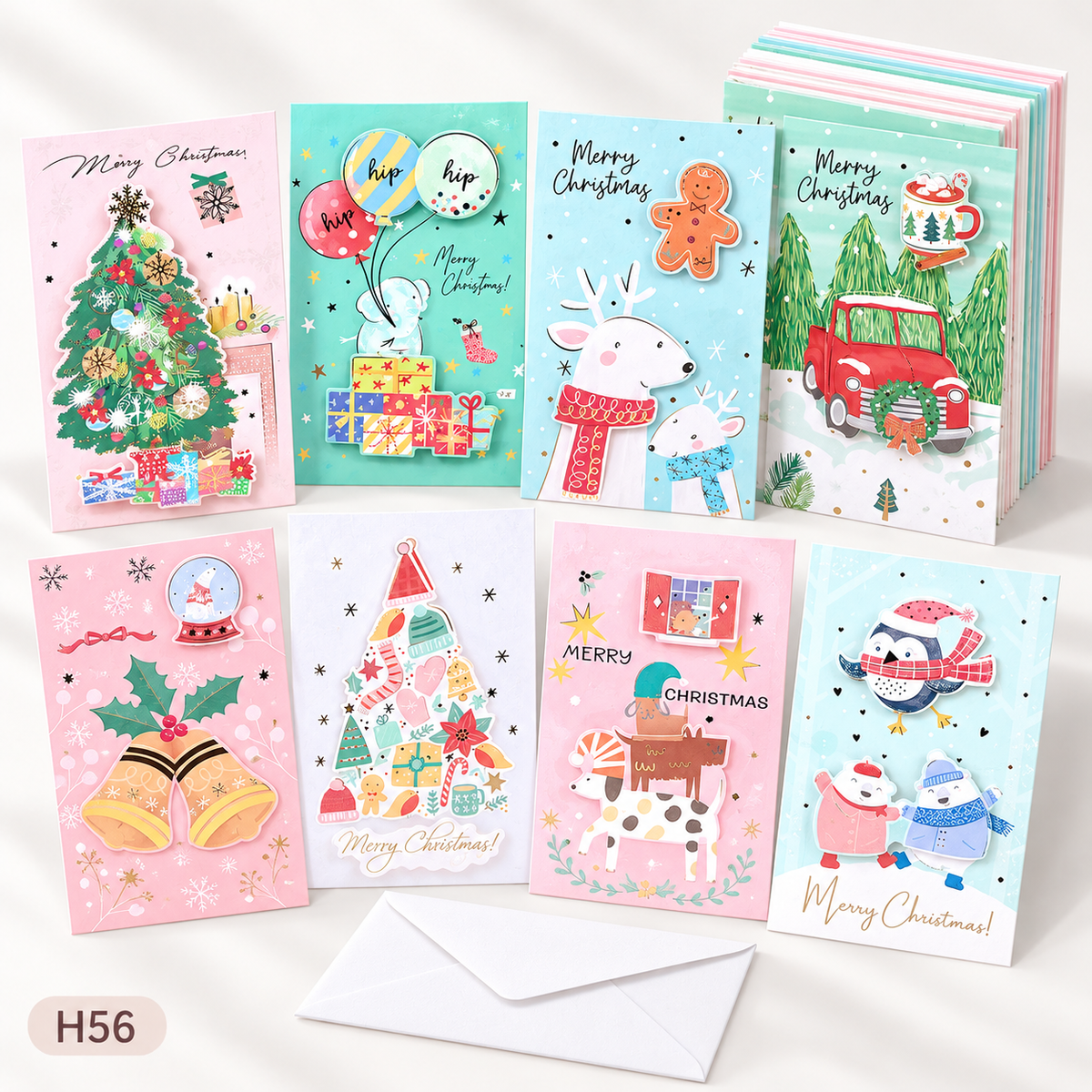Christmas Greeting Cards Set – Designs with Envelopes | Holiday Cards for Family & Friends