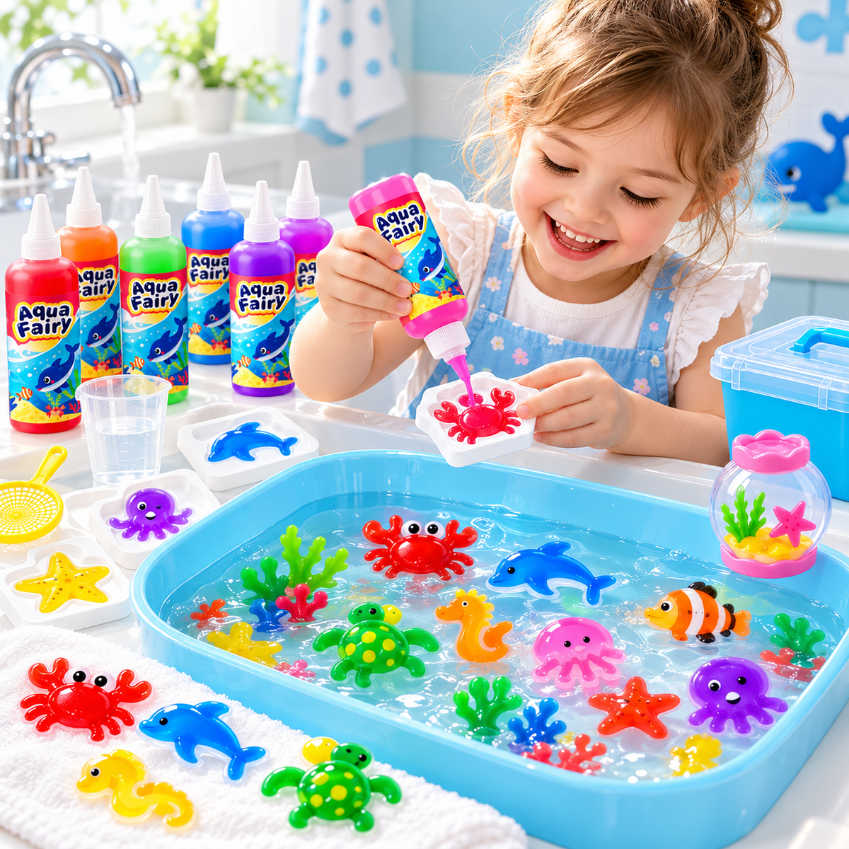 Aqua Fairy Magic Water DIY Craft Kit – Create Your Own 3D Gel Animals
