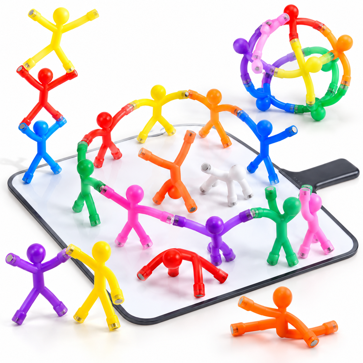 Creative Magnetic Stick Figures – Colorful Silicone Magnetic Building Toys