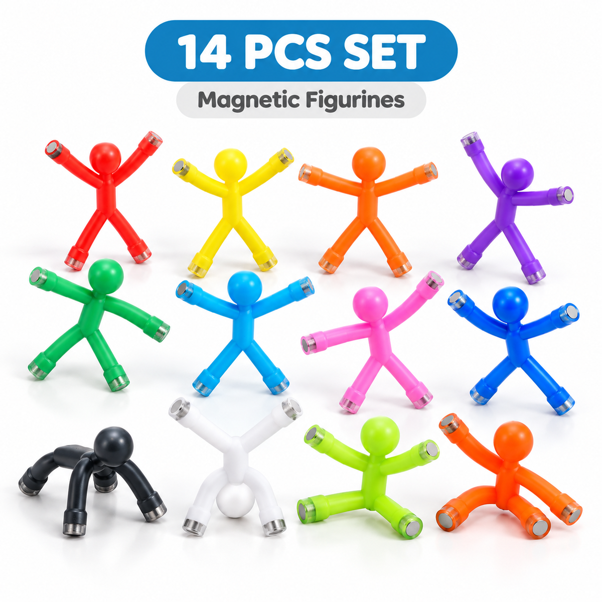 Creative Magnetic Stick Figures – Colorful Silicone Magnetic Building Toys