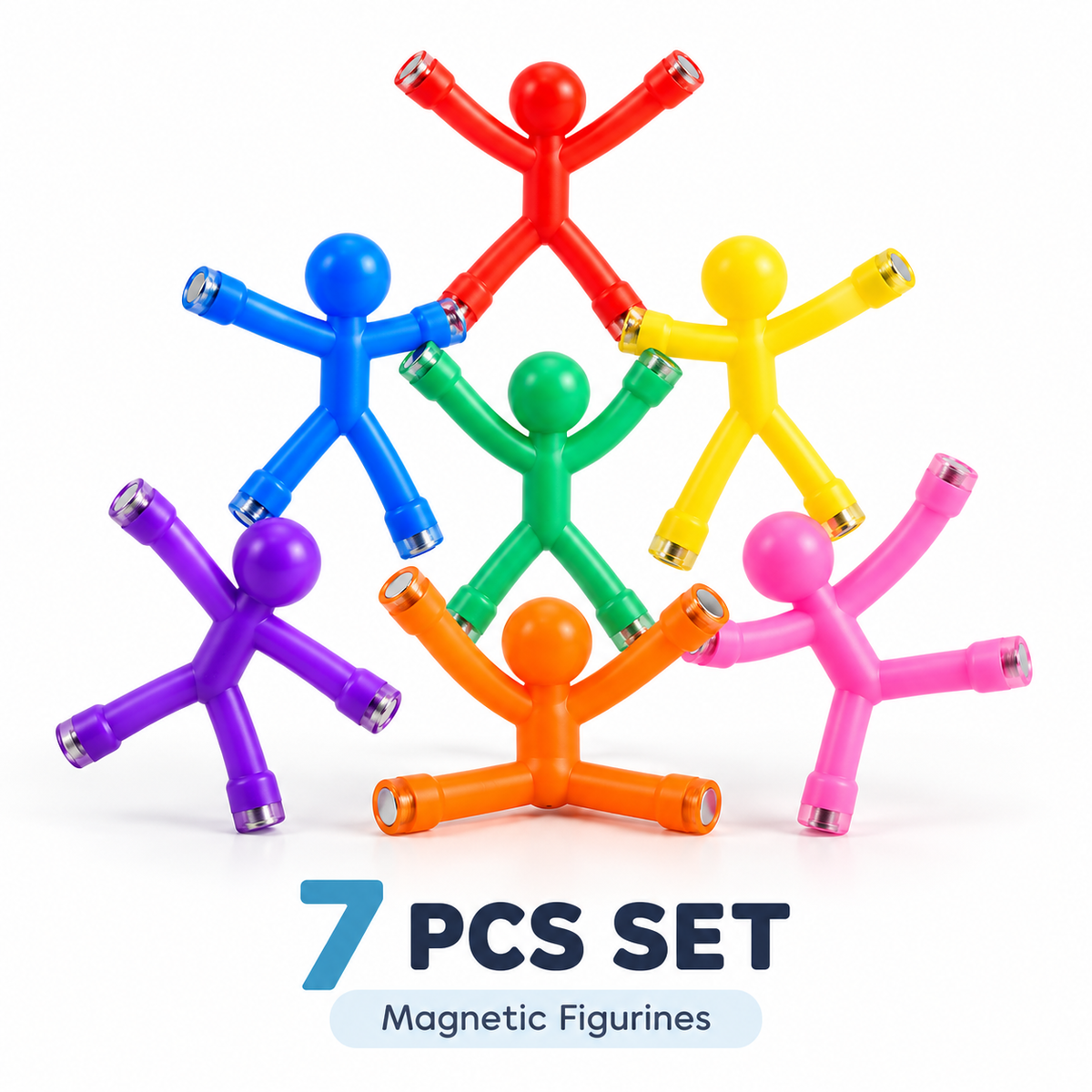 Creative Magnetic Stick Figures – Colorful Silicone Magnetic Building Toys