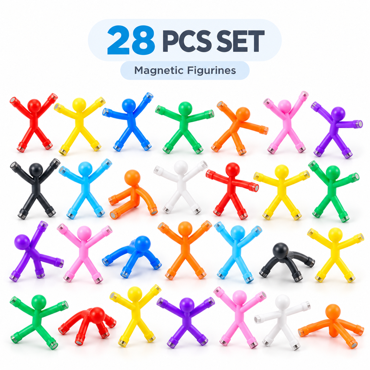 Creative Magnetic Stick Figures – Colorful Silicone Magnetic Building Toys