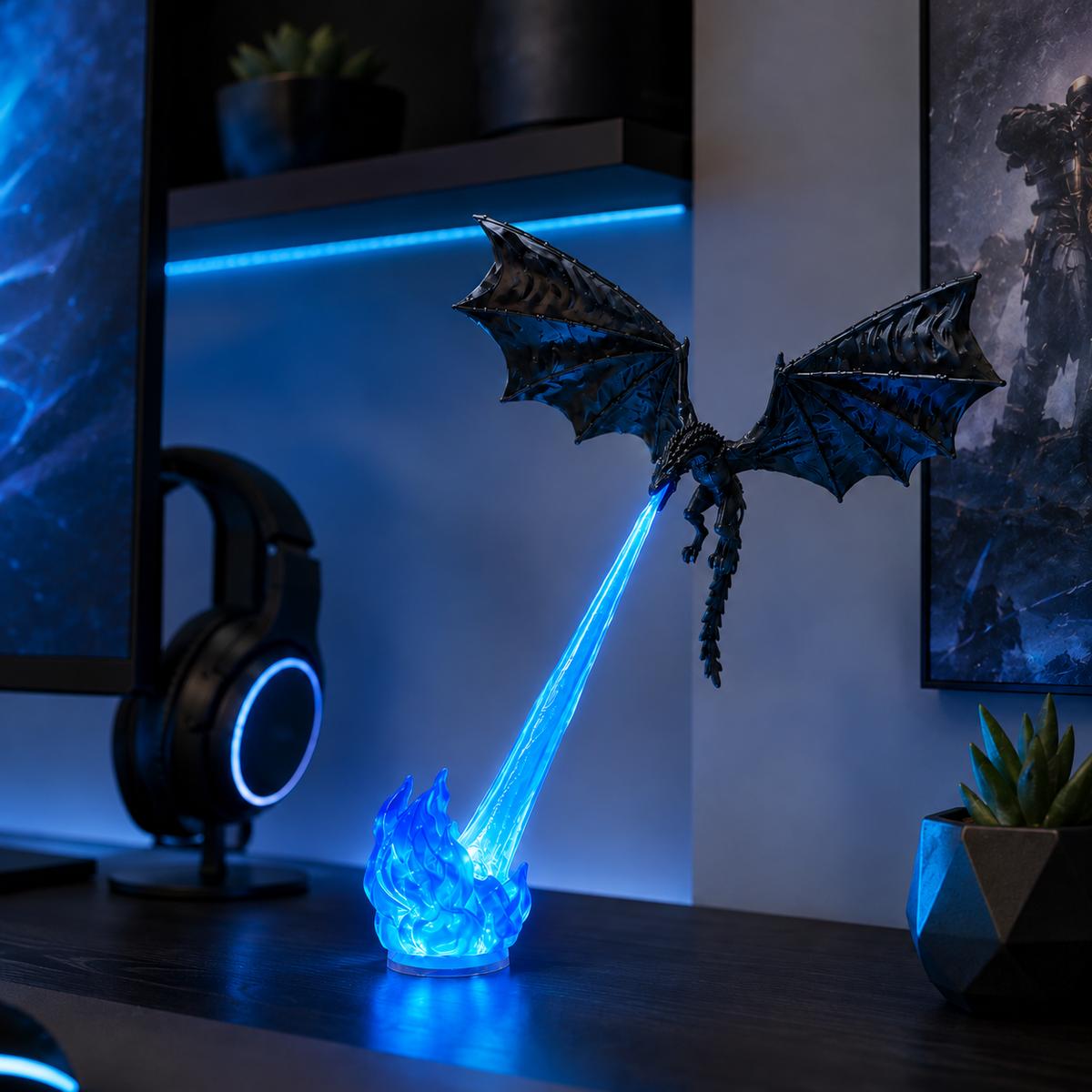 Dragon Breath LED Display Lamp – Fire & Ice Fantasy Dragon Decor