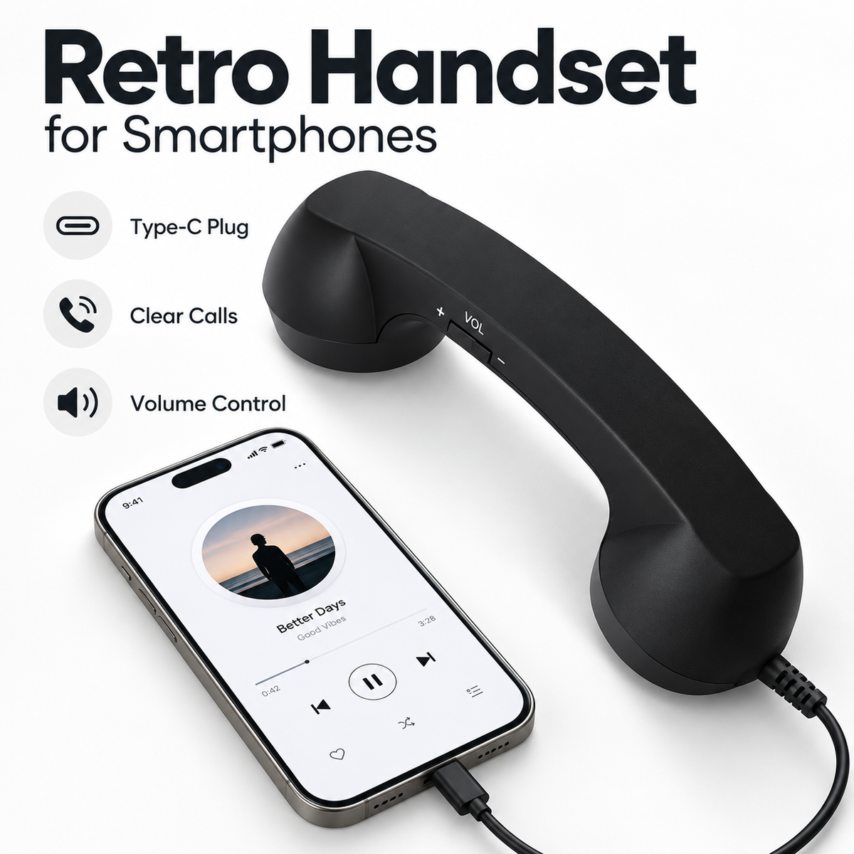 Retro Phone Handset for Smartphones&Bring back the retro phone vibe