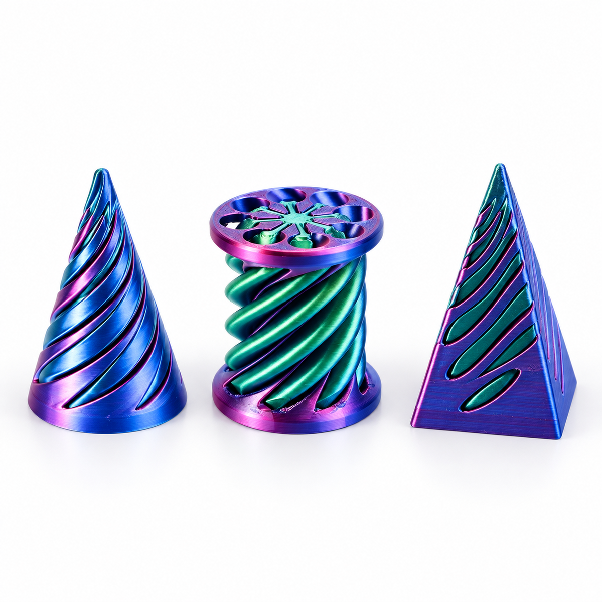 Geometric Spiral Fidget Decor – 6 Unique Shapes