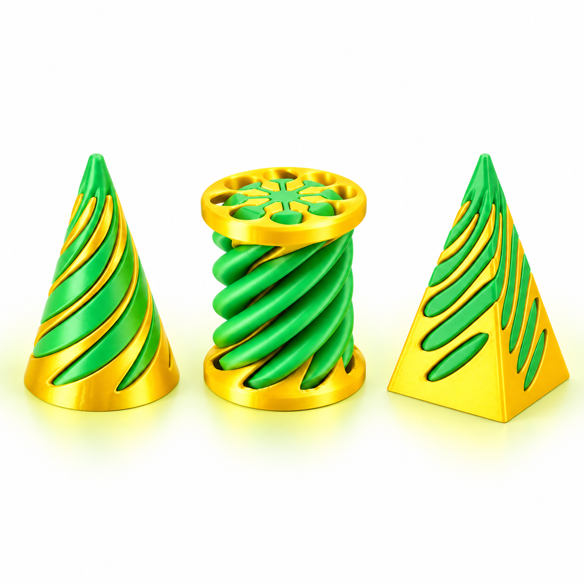 Geometric Spiral Fidget Decor – 6 Unique Shapes