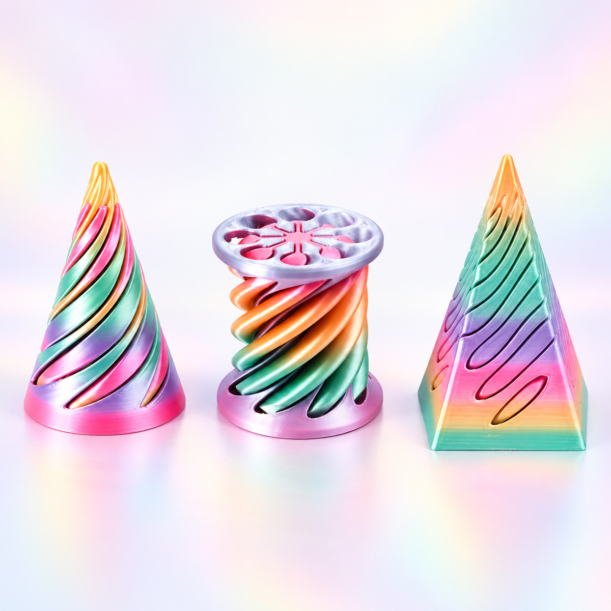 Geometric Spiral Fidget Decor – 6 Unique Shapes