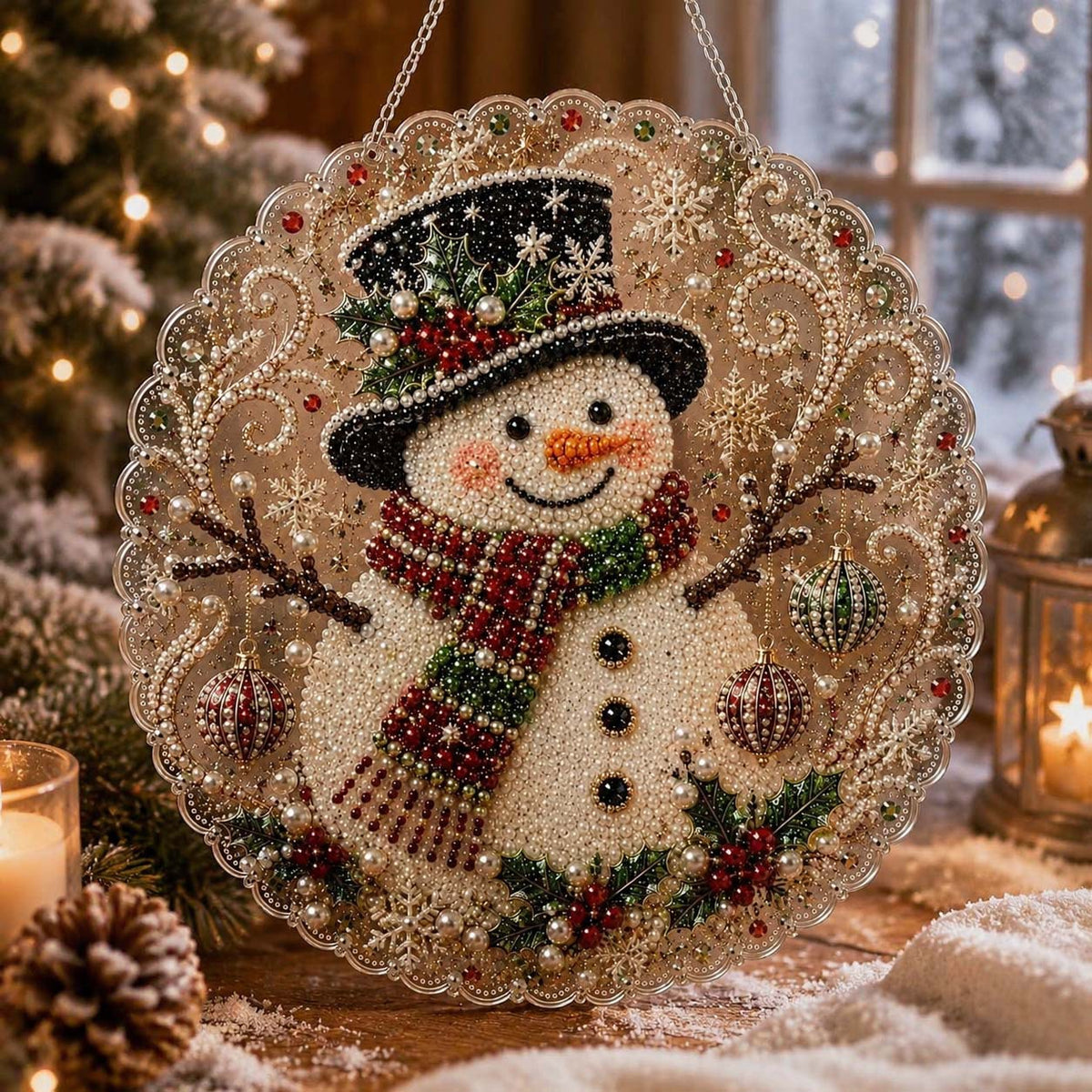 DIY Christmas Pearl Bead Art Kit – Handmade Holiday Hanging Decorations