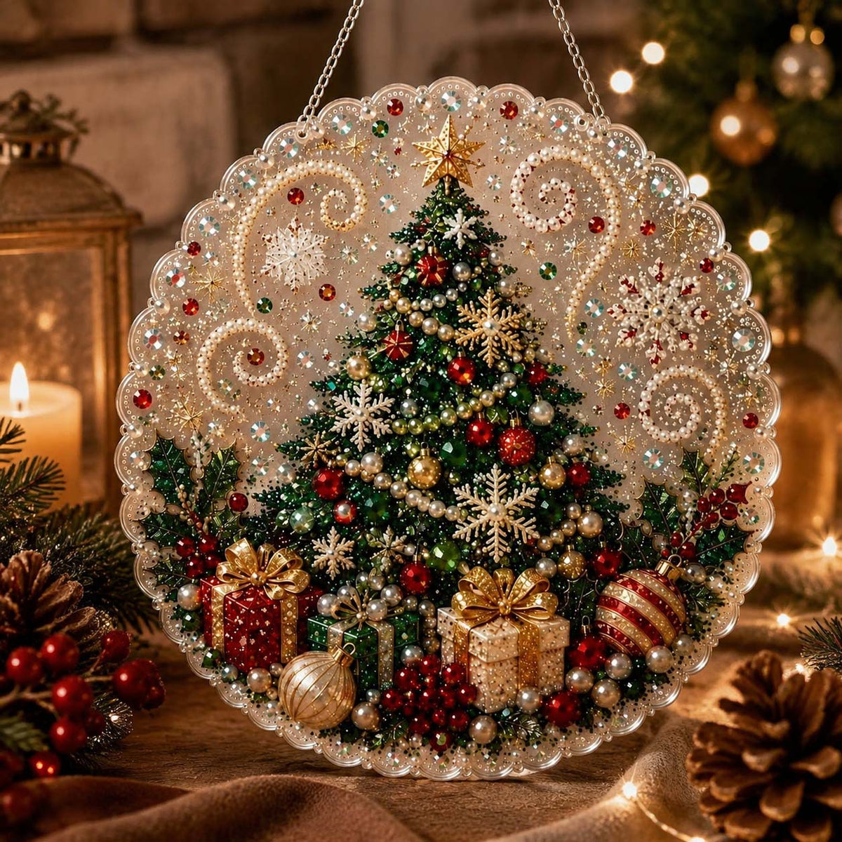 DIY Christmas Pearl Bead Art Kit – Handmade Holiday Hanging Decorations