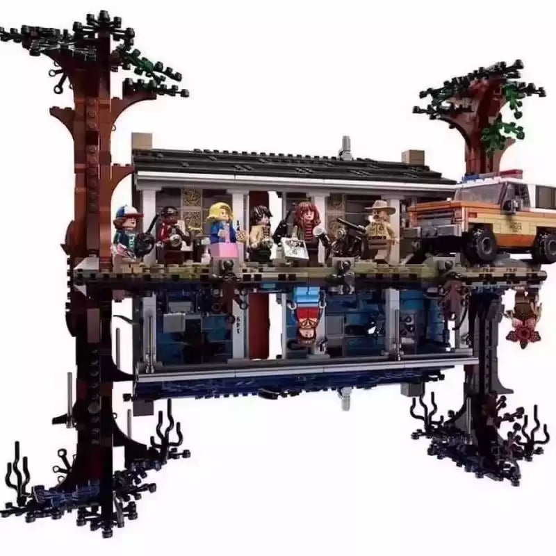 Ensemble de blocs de construction inspiré de Stranger Things La maison à l'envers, modèle d'exposition de 2529 pièces avec figurines et véhicule