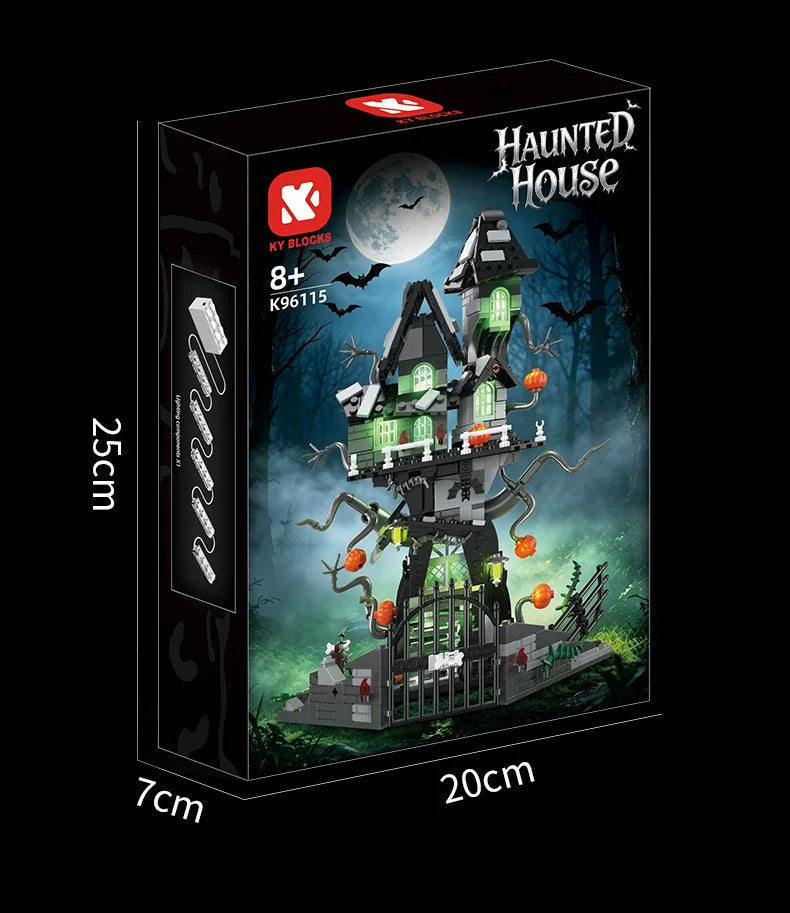 Light-Up Halloween Haunted House Building Block Set