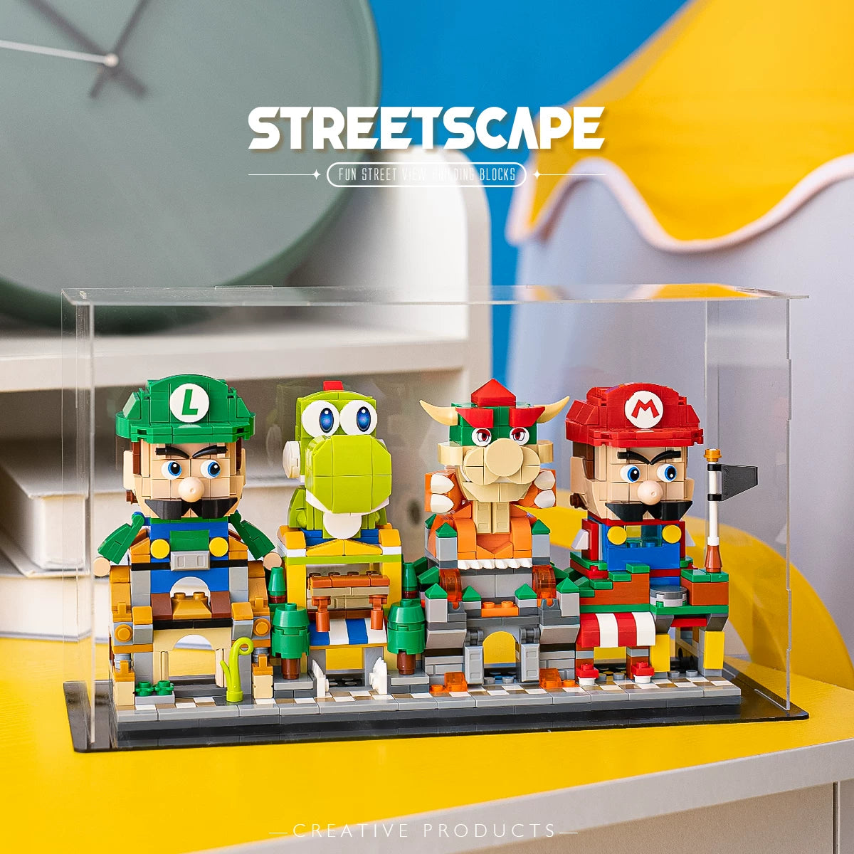 Light-Up Cartoon Brick Street Ornament Set