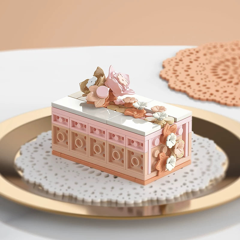Floral Piping Cake Building Blocks - Elegant DIY Dessert Display Set