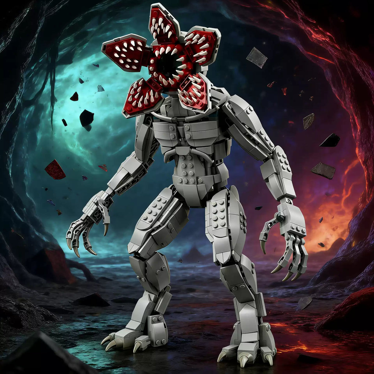 Figurine de blocs de construction monstre Demogorgon à tête de fleur de Stranger Things, modèle d'affichage de créature de l'Upside Down