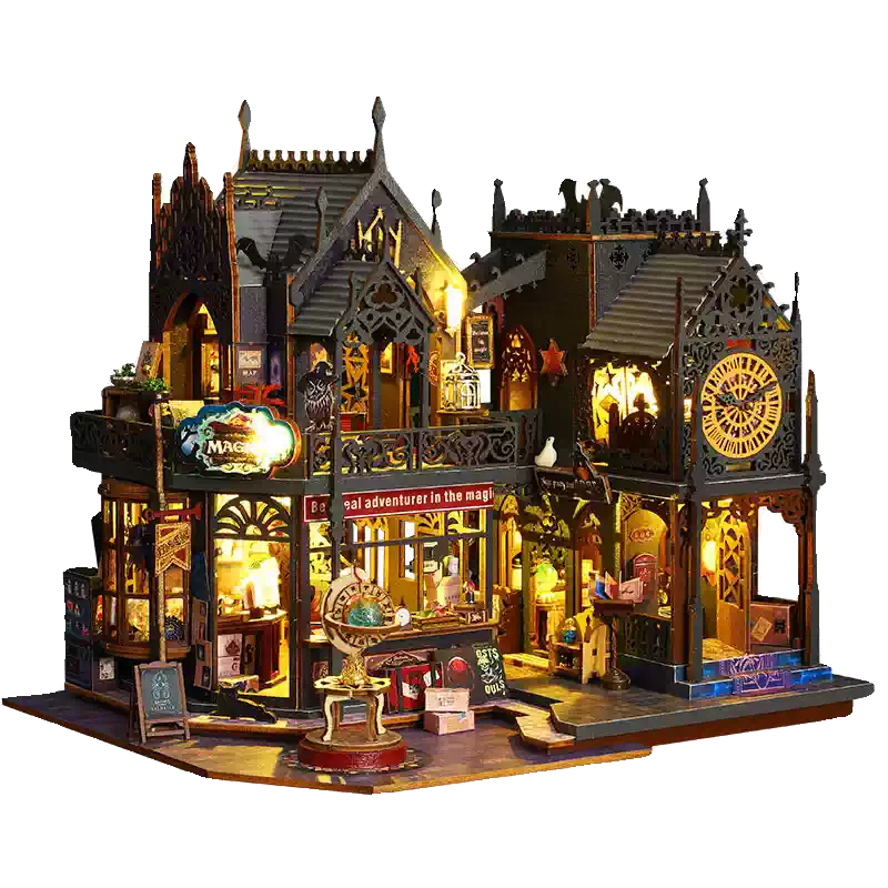 Holo Magic City DIY Miniature House Kit with LED Lights