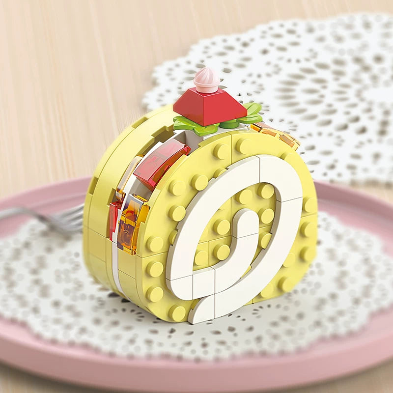 Lemon Swiss Roll Building Blocks - Sweet DIY Dessert Display Set