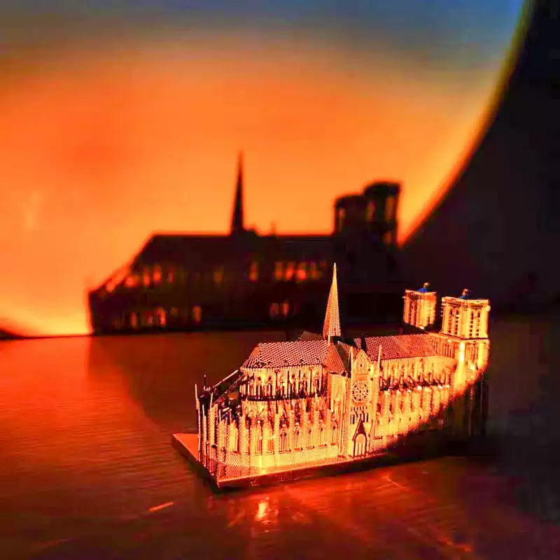 Notre-Dame de Paris DIY 3D Metal Model Kit with LED Lights
