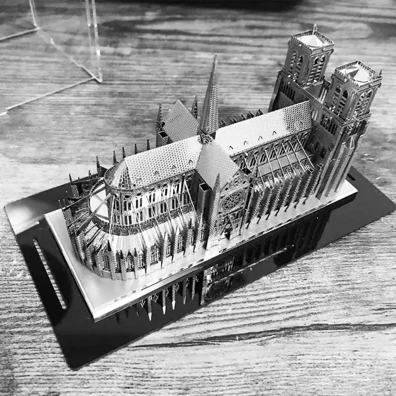 Notre-Dame de Paris DIY 3D Metal Model Kit with LED Lights