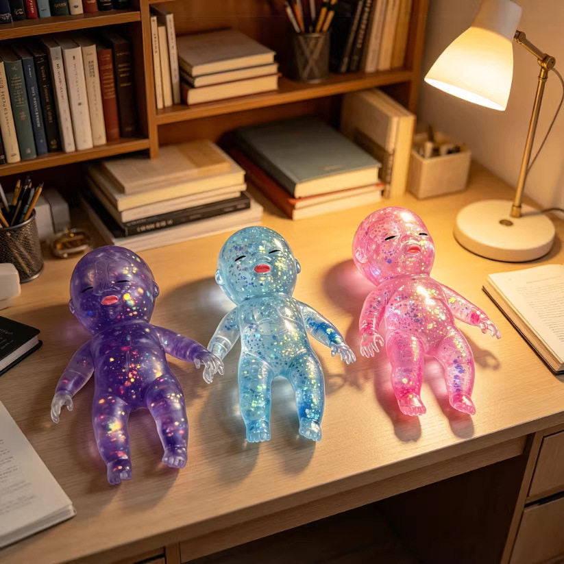 Glitter Baby Squishy Stress Toy – Soft Squeeze Sensory Fidget Doll