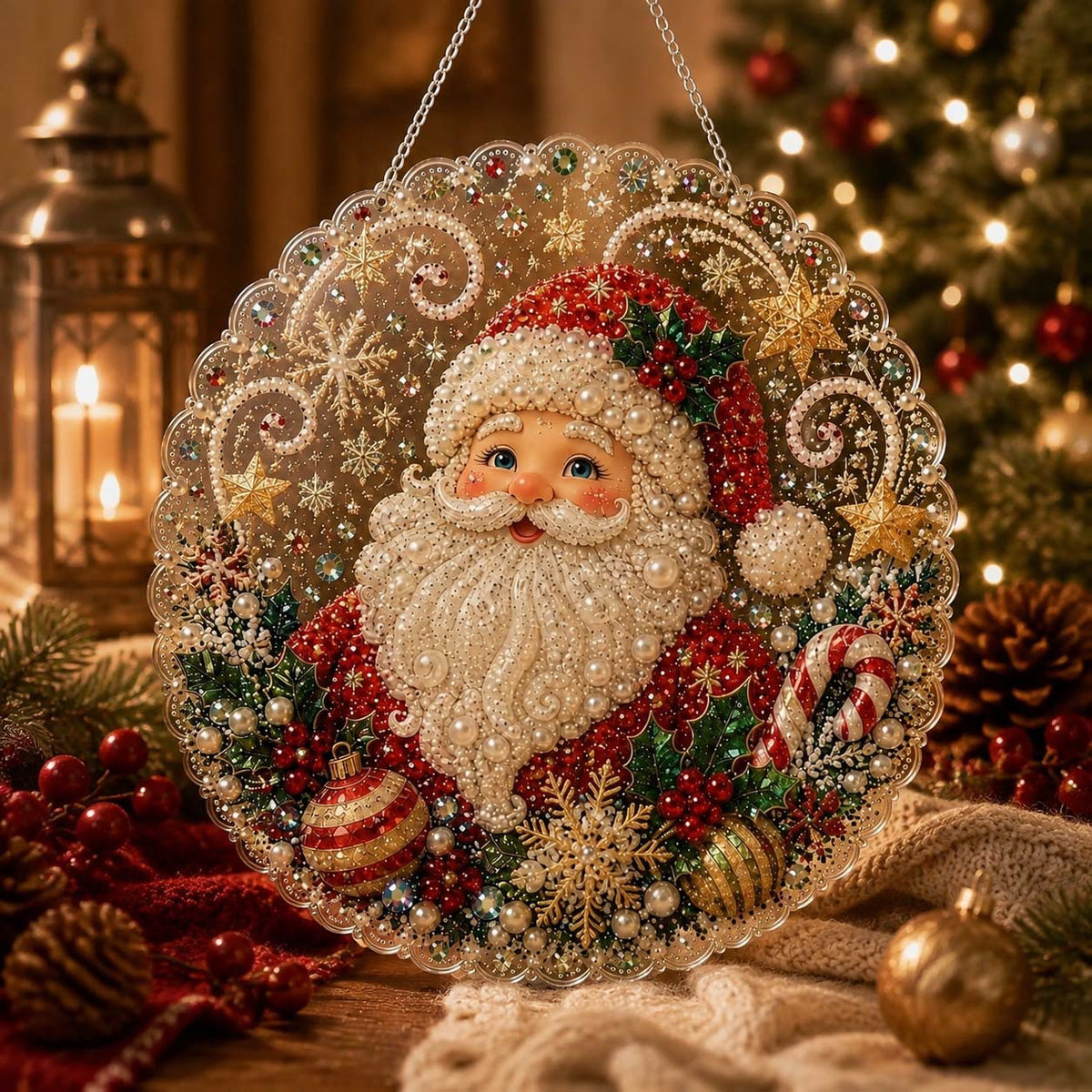 DIY Christmas Pearl Bead Art Kit – Handmade Holiday Hanging Decorations