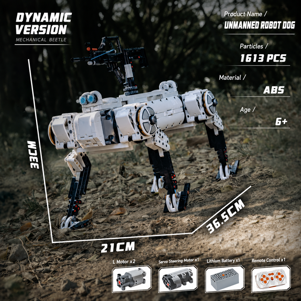 Military Robot Mechanical Dog Electric Remote Control Building Blocks Set