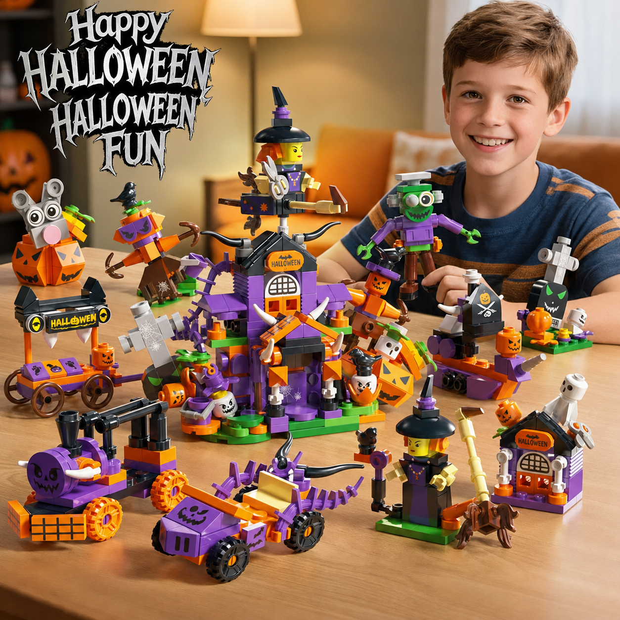 Halloween 10-in-1 Building Block Set