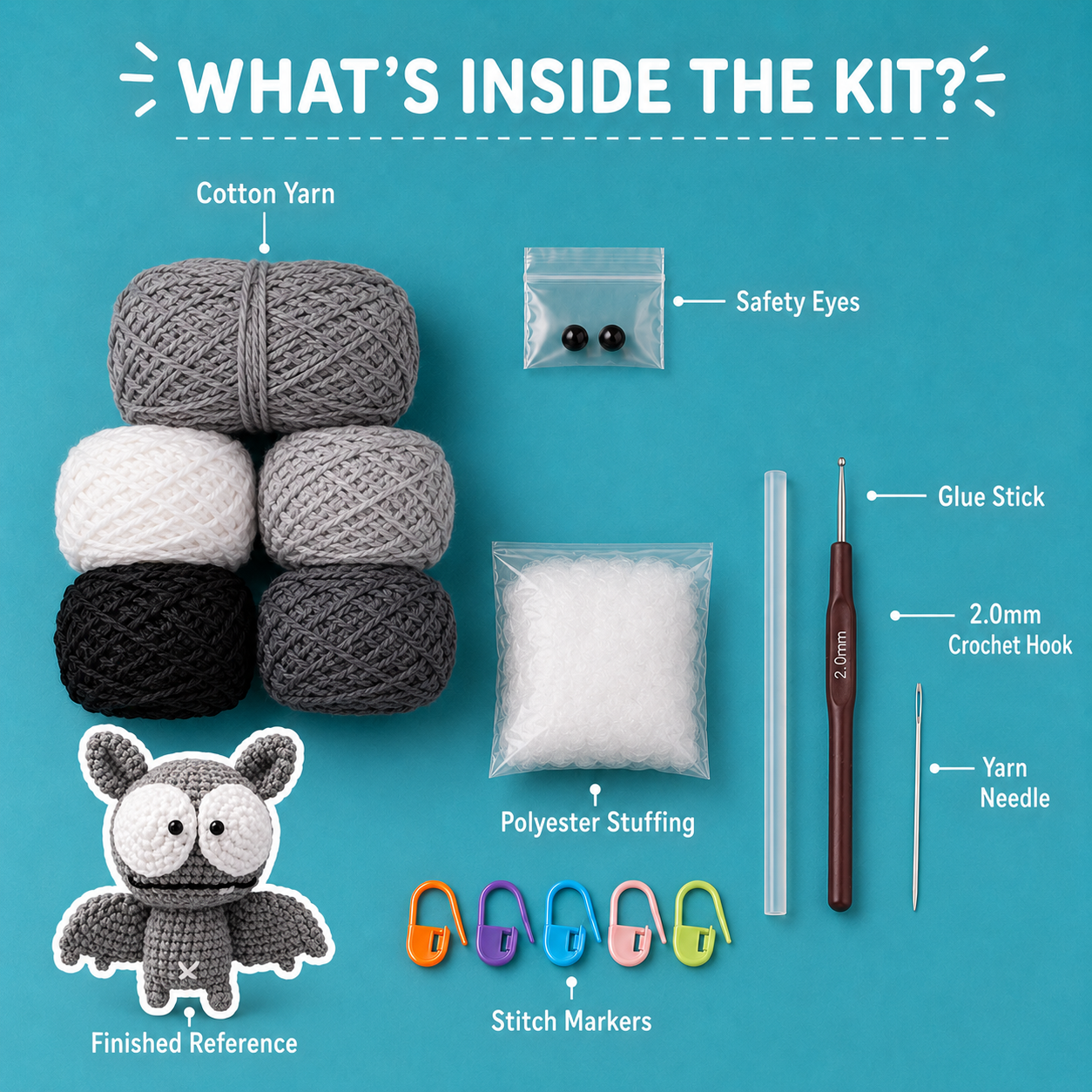 Cute Bat DIY Crochet Kit