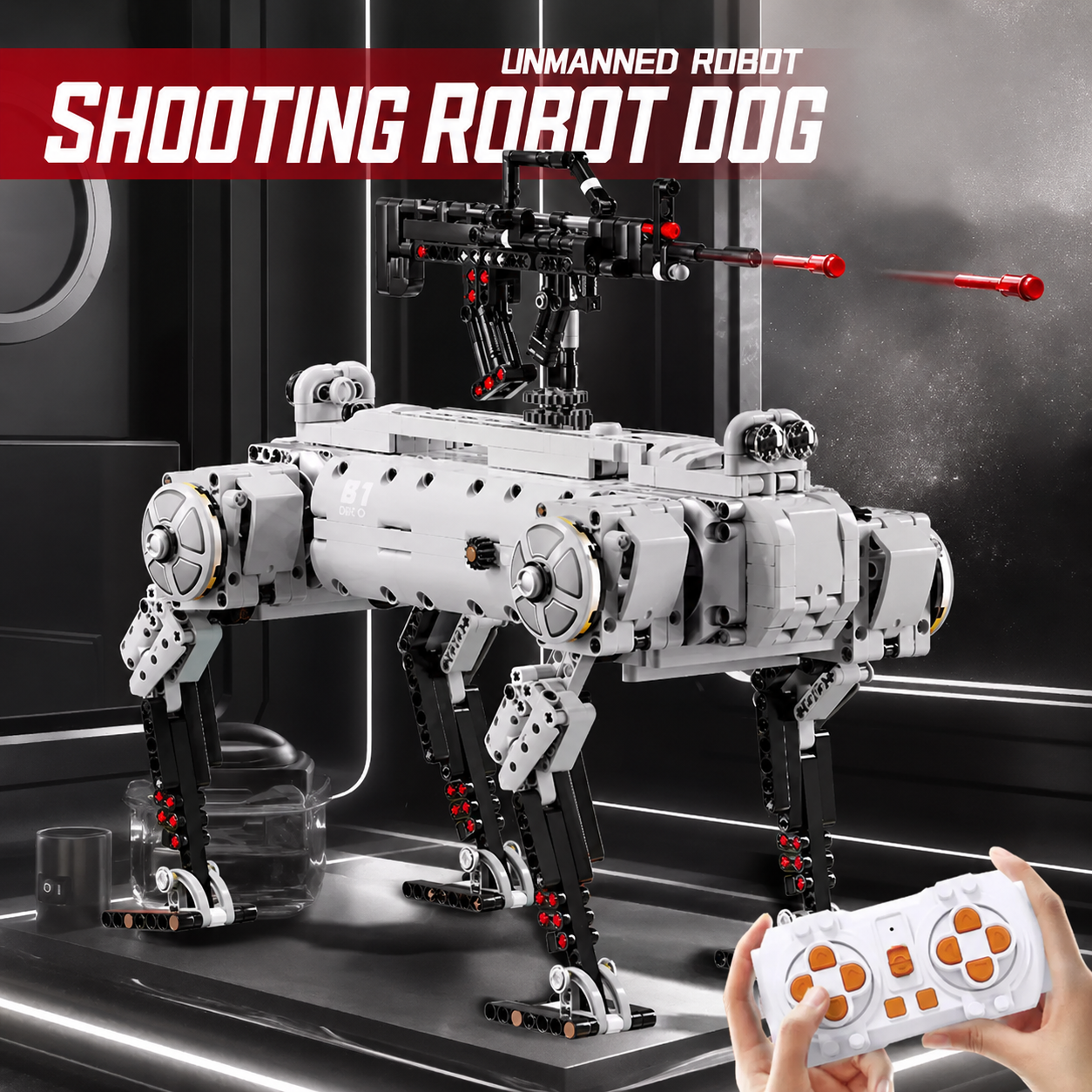 Military Robot Mechanical Dog Electric Remote Control Building Blocks Set