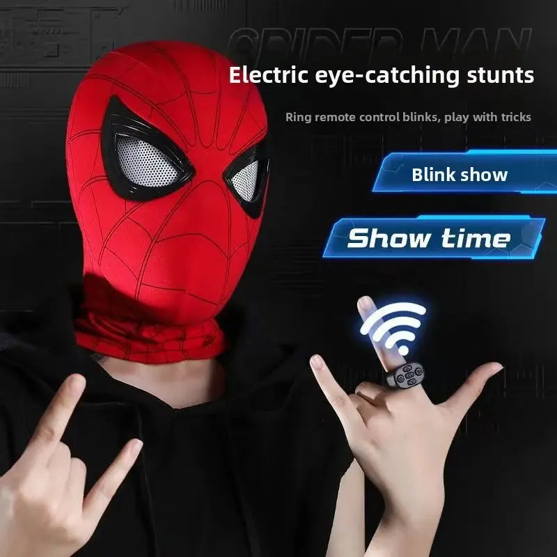 Animated Light-Up Superhero Mask with Ring Remote-Controlled Moving Eyes
