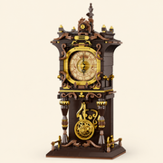 Vintage Mechanical Pendulum Clock Building Block Set – Functional Battery-Powered Clock Model