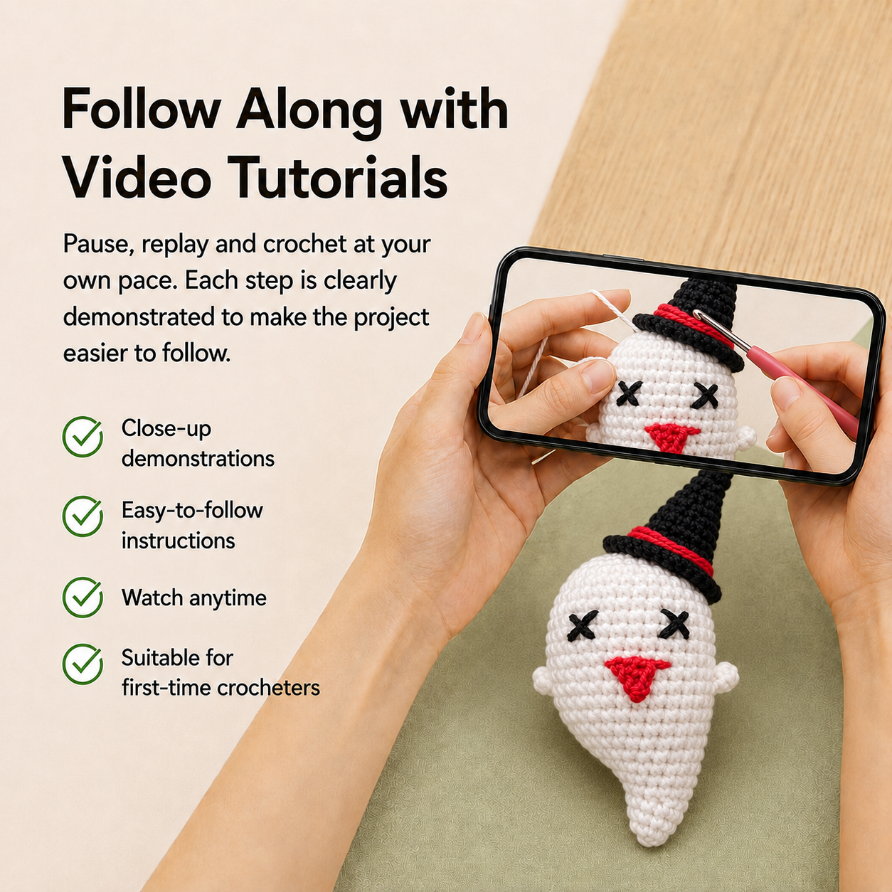 Dizzy Ghost DIY Crochet Kit