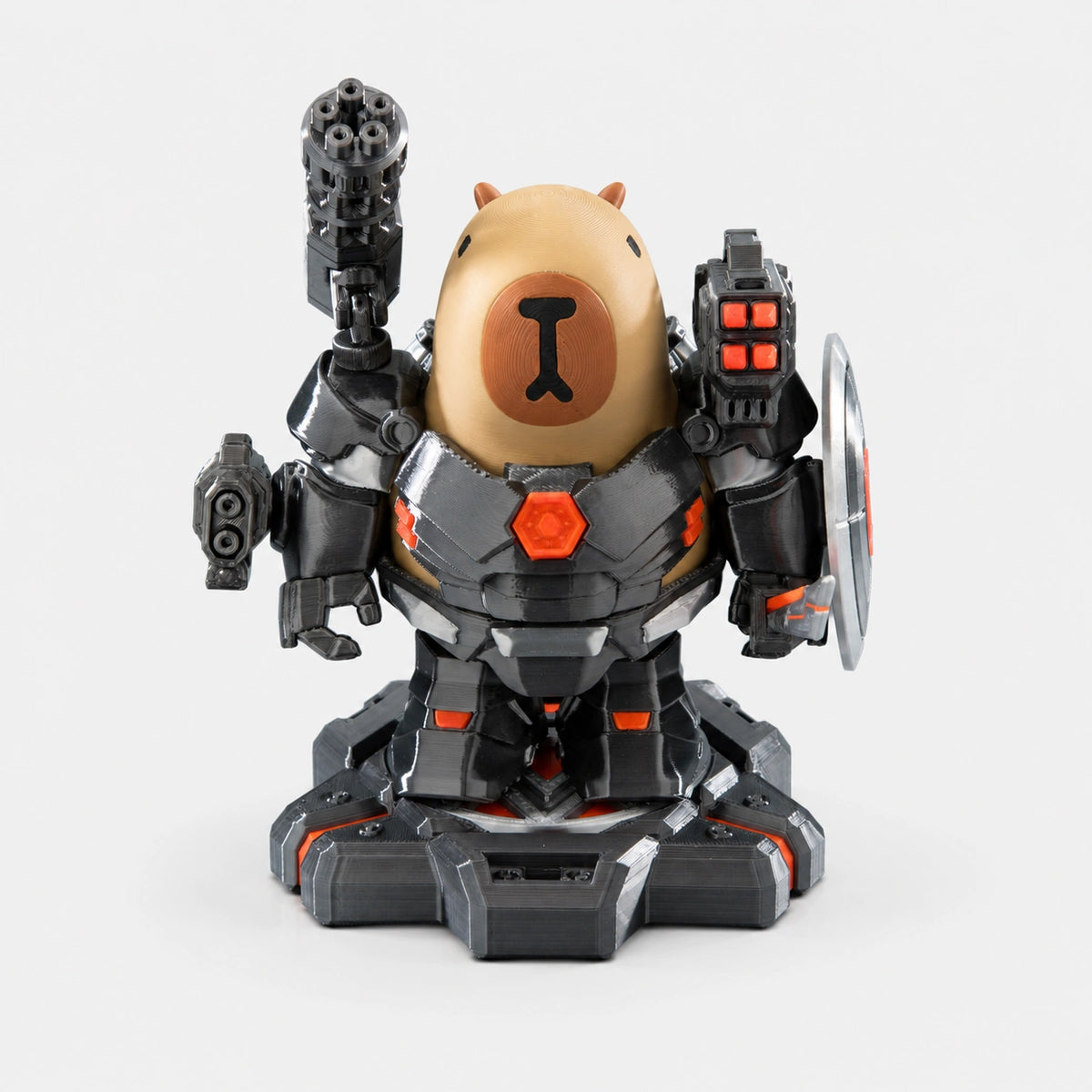 Figurine de Capybara Mecha imprimée en 3D – Jouet de collection à assemblage magnétique
