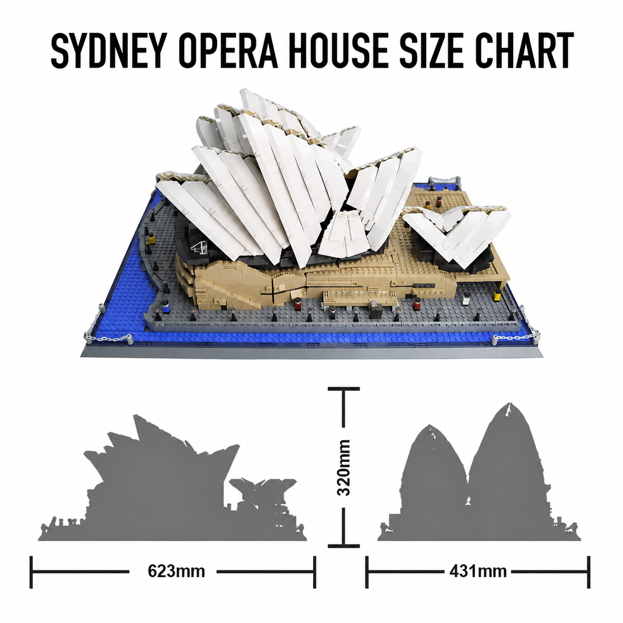 Sydney Opera House Building Blocks Model with Lights