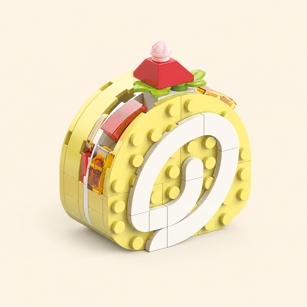 Lemon Swiss Roll Building Blocks - Sweet DIY Dessert Display Set